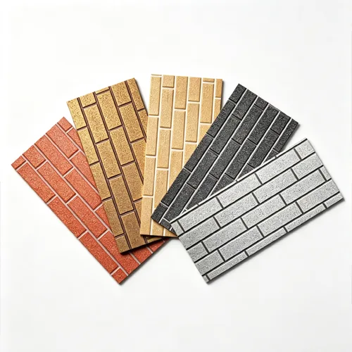 Red Brick Black Grout Stucco Texture Insulated Metal Wall Siding - الصورة 4