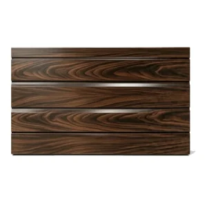 Custom Walnut Wood Grain Metal Carved Panels