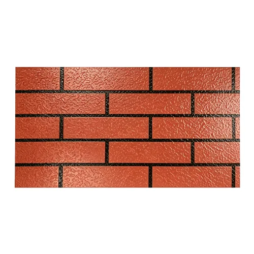 Red Brick Black Grout Stucco Texture Insulated Metal Wall Siding